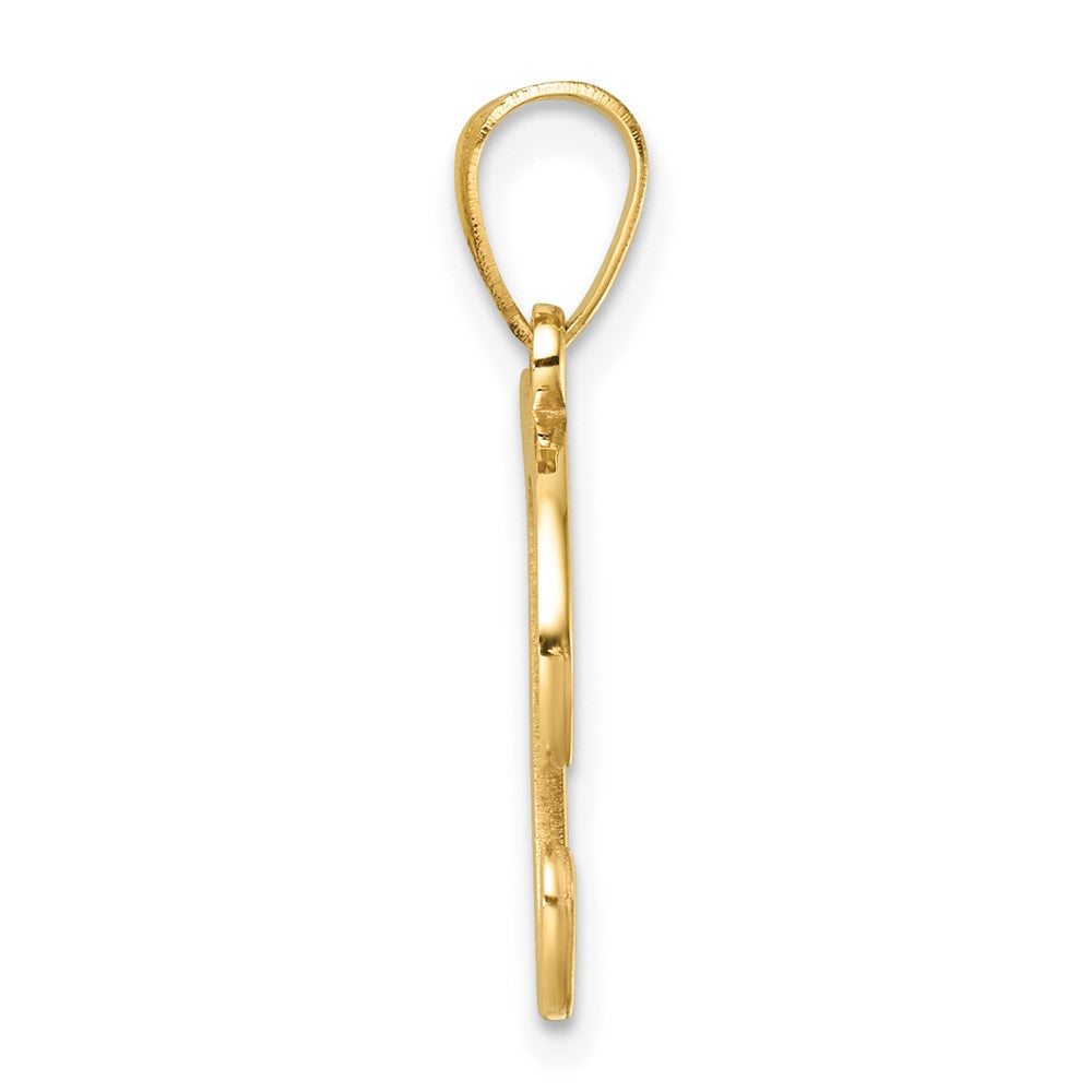 14K Gold Large Letter "T" Script Initial Pendant - Charlie & Co. Jewelry