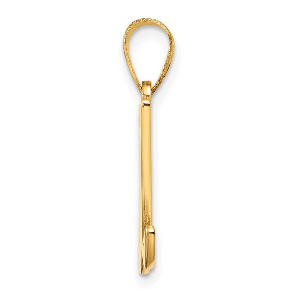 14K Gold Large Letter "U" Script Initial Pendant - Charlie & Co. Jewelry