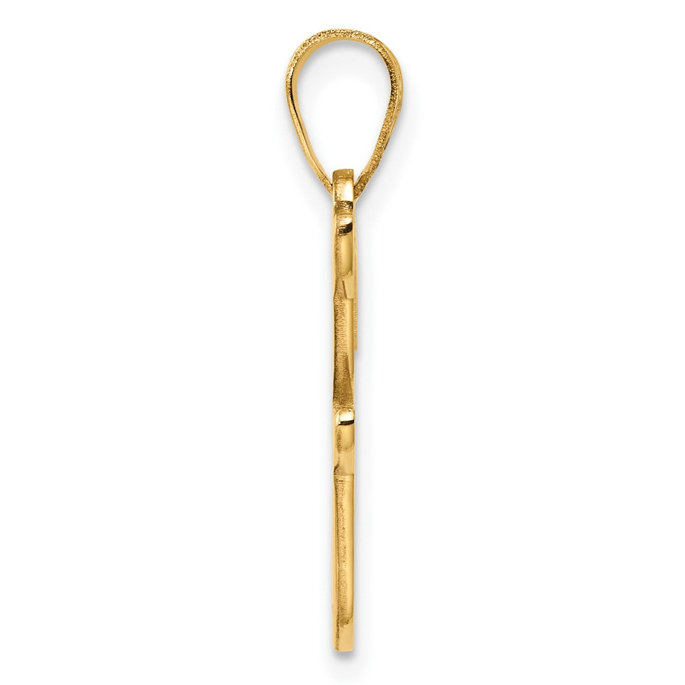 14K Gold Large Letter "Z" Script Initial Pendant - Charlie & Co. Jewelry