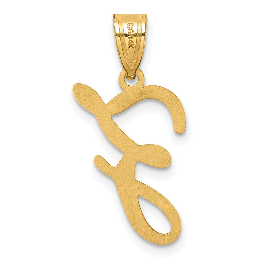 14K Gold Large Letter "Z" Script Initial Pendant - Charlie & Co. Jewelry