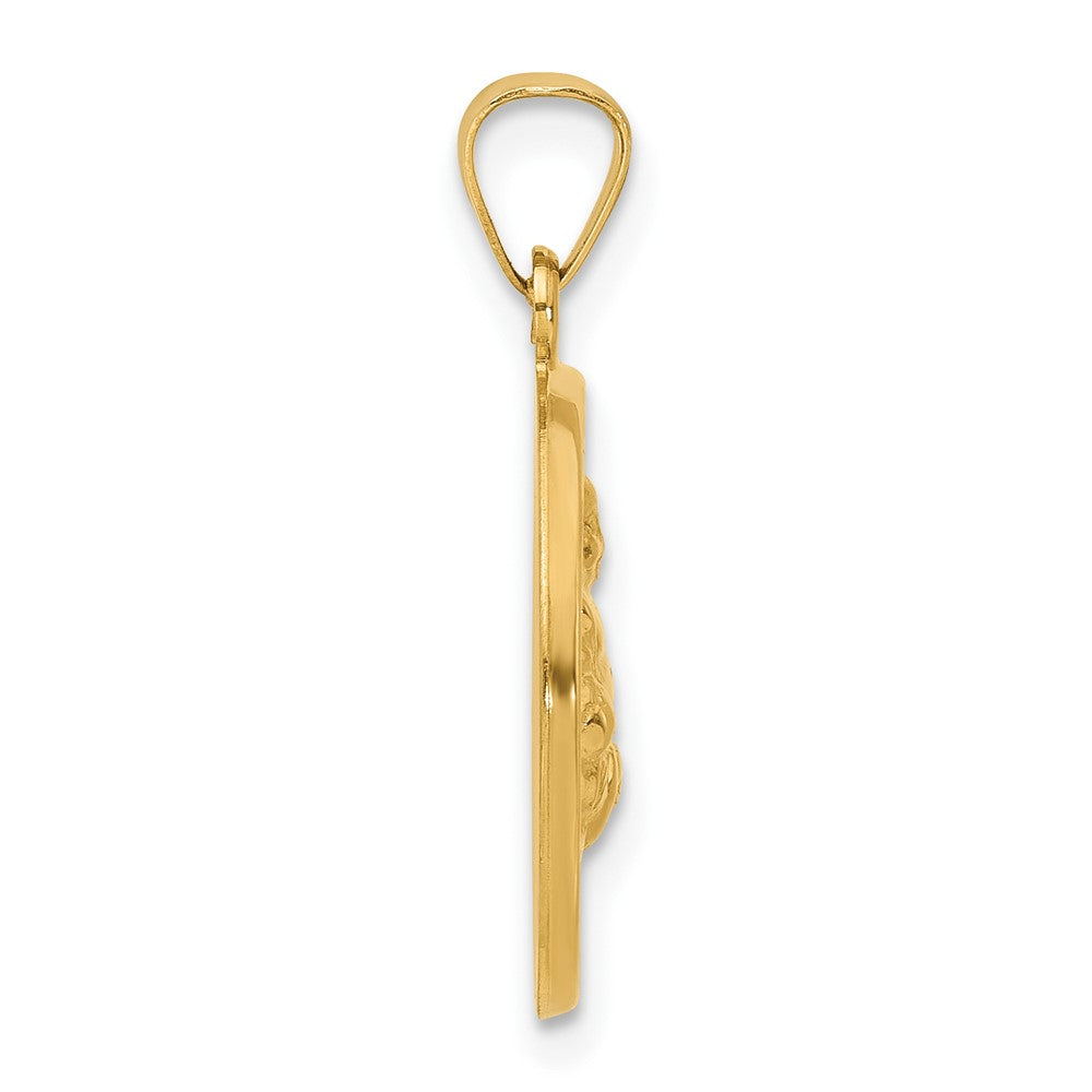 Gold Hollow Buddha Medal Pendant Model-YC1575 - Charlie & Co. Jewelry
