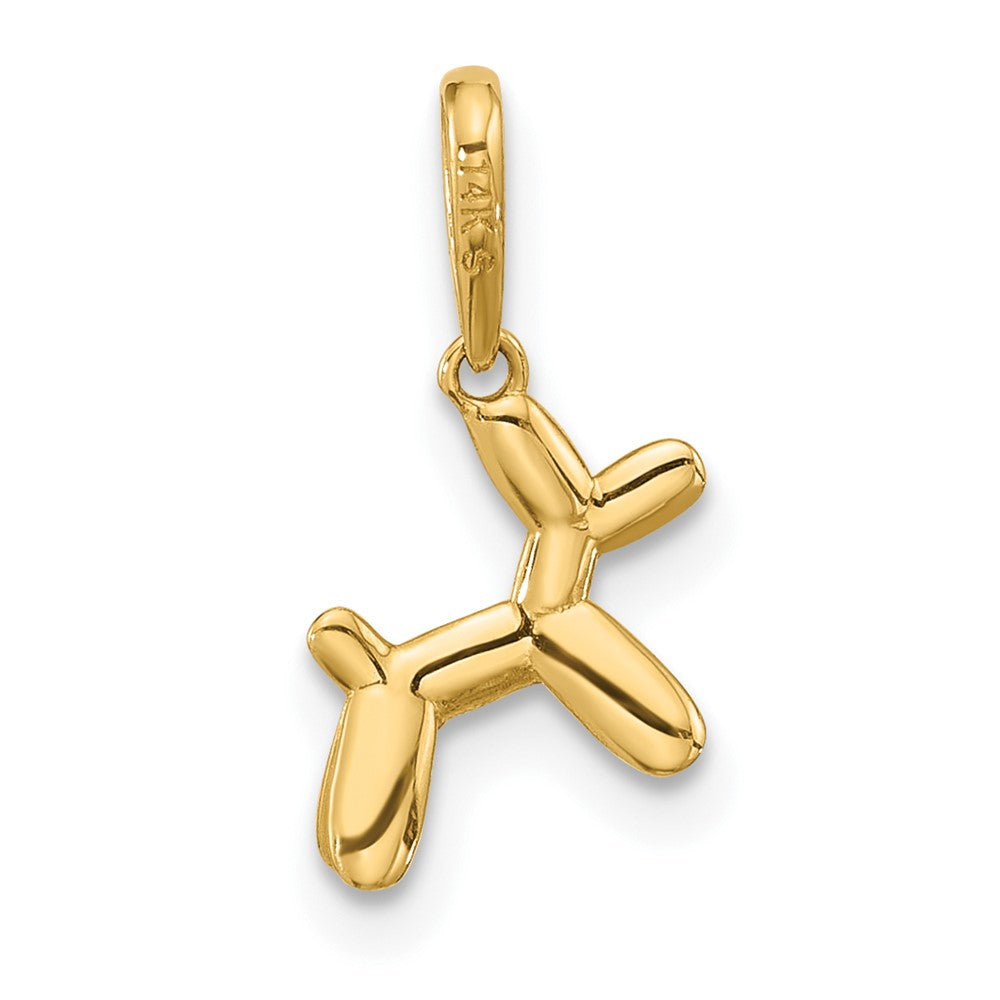14K Gold Polished 3D Balloon Puppy Pendant - Charlie & Co. Jewelry