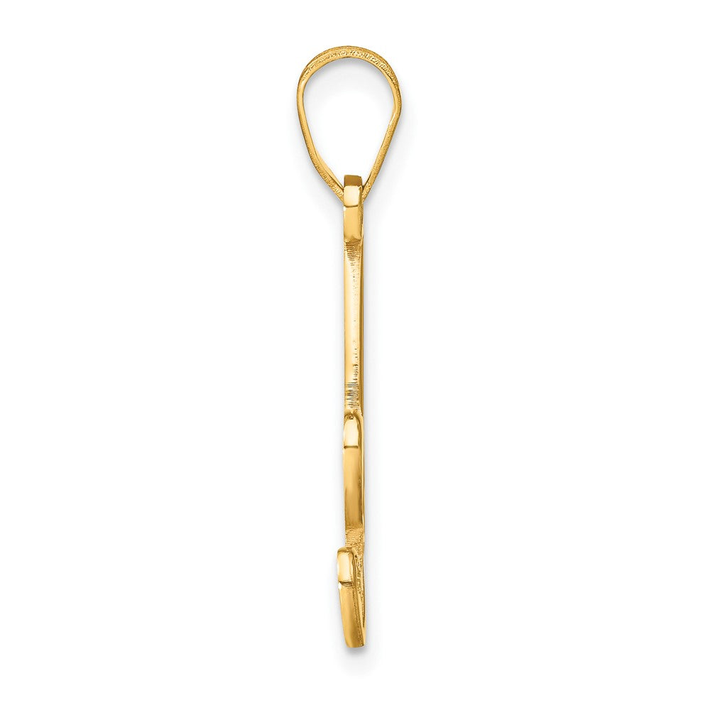 Gold Script Letter A Initial Pendant with Diamond - Model YC252A - Charlie & Co. Jewelry