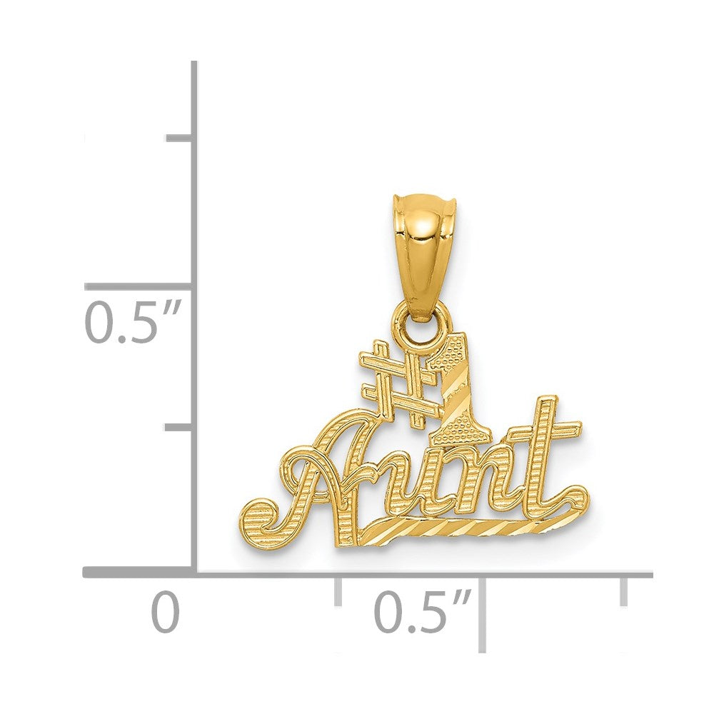 Gold #1 AUNT Pendant Necklace - Model YC479 - Charlie & Co. Jewelry