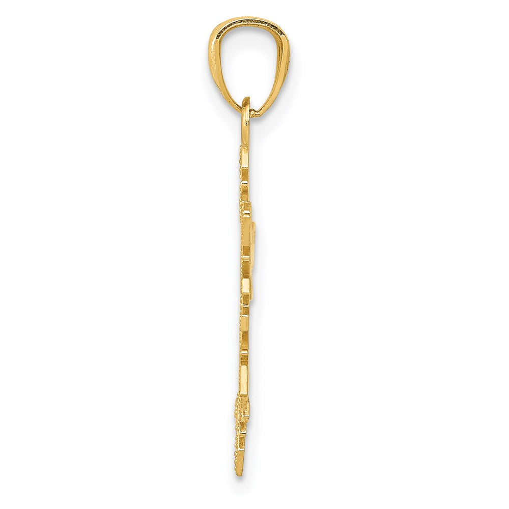 14K Gold Diamond-Cut Snowflake Charm - Charlie & Co. Jewelry