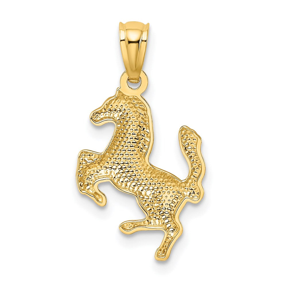 14K Gold Trotting Horse Necklace Pendant - Charlie & Co. Jewelry