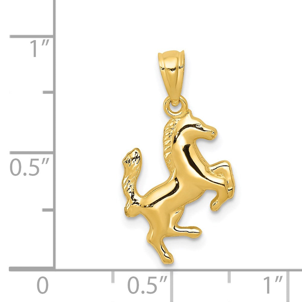 14K Gold Trotting Horse Necklace Pendant - Charlie & Co. Jewelry