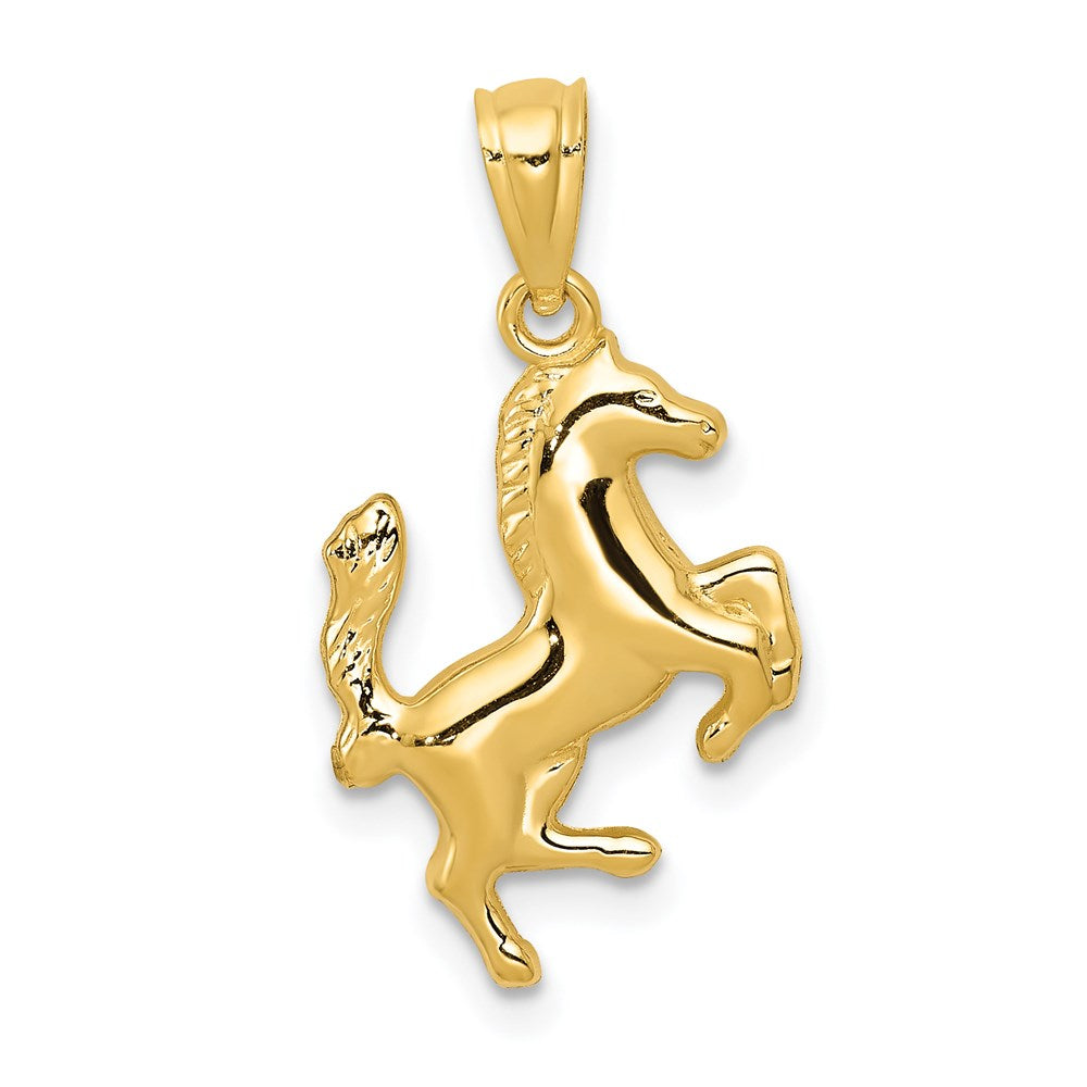 14K Gold Trotting Horse Necklace Pendant - Charlie & Co. Jewelry
