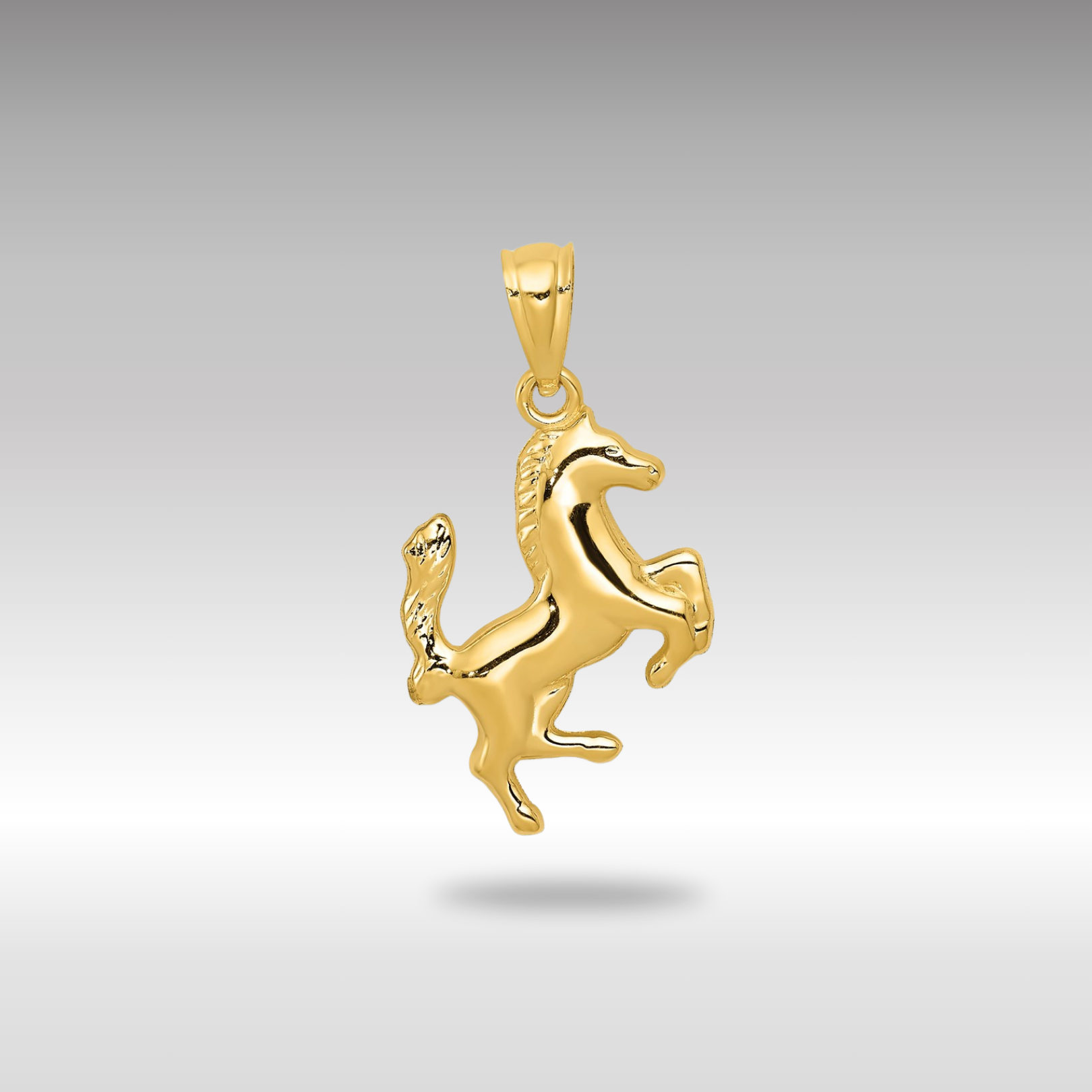 Gold Trotting Horse Necklace Pendant - Charlie & Co. Jewelry