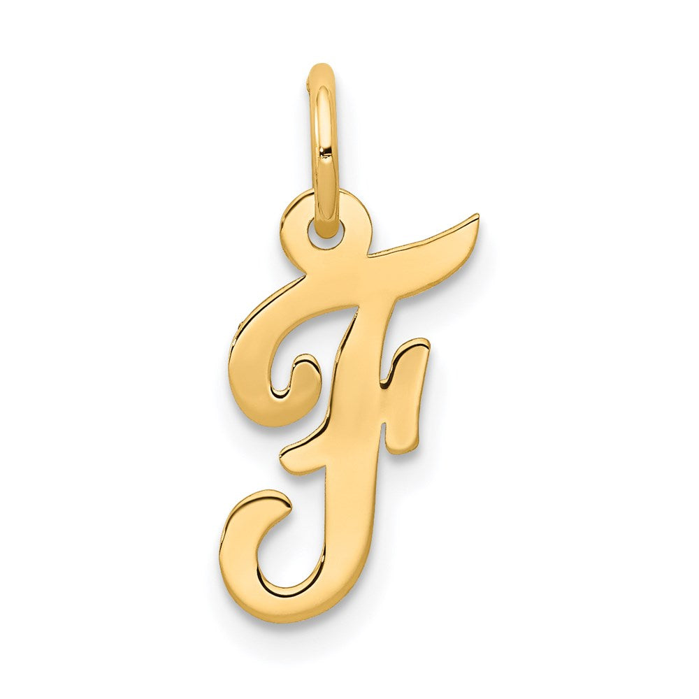 Charlie & Co Jewelry | 14k Small Script Letter F Initial Charm - Model YC658F