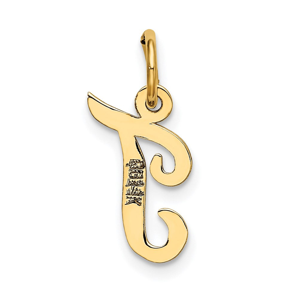 Charlie & Co Jewelry | 14k Small Script Letter T Initial Charm - Model YC658T