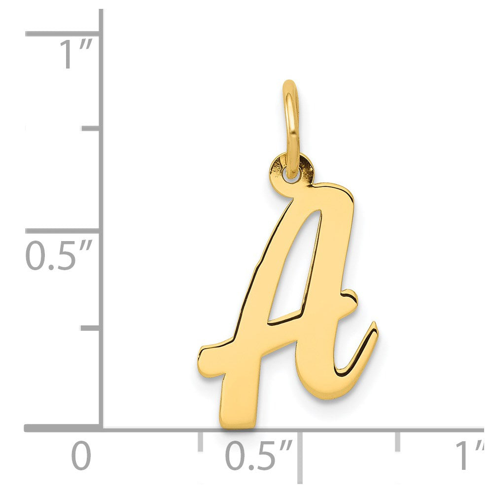 14K Gold Script Letter "A" Initial Pendant - Charlie & Co. Jewelry