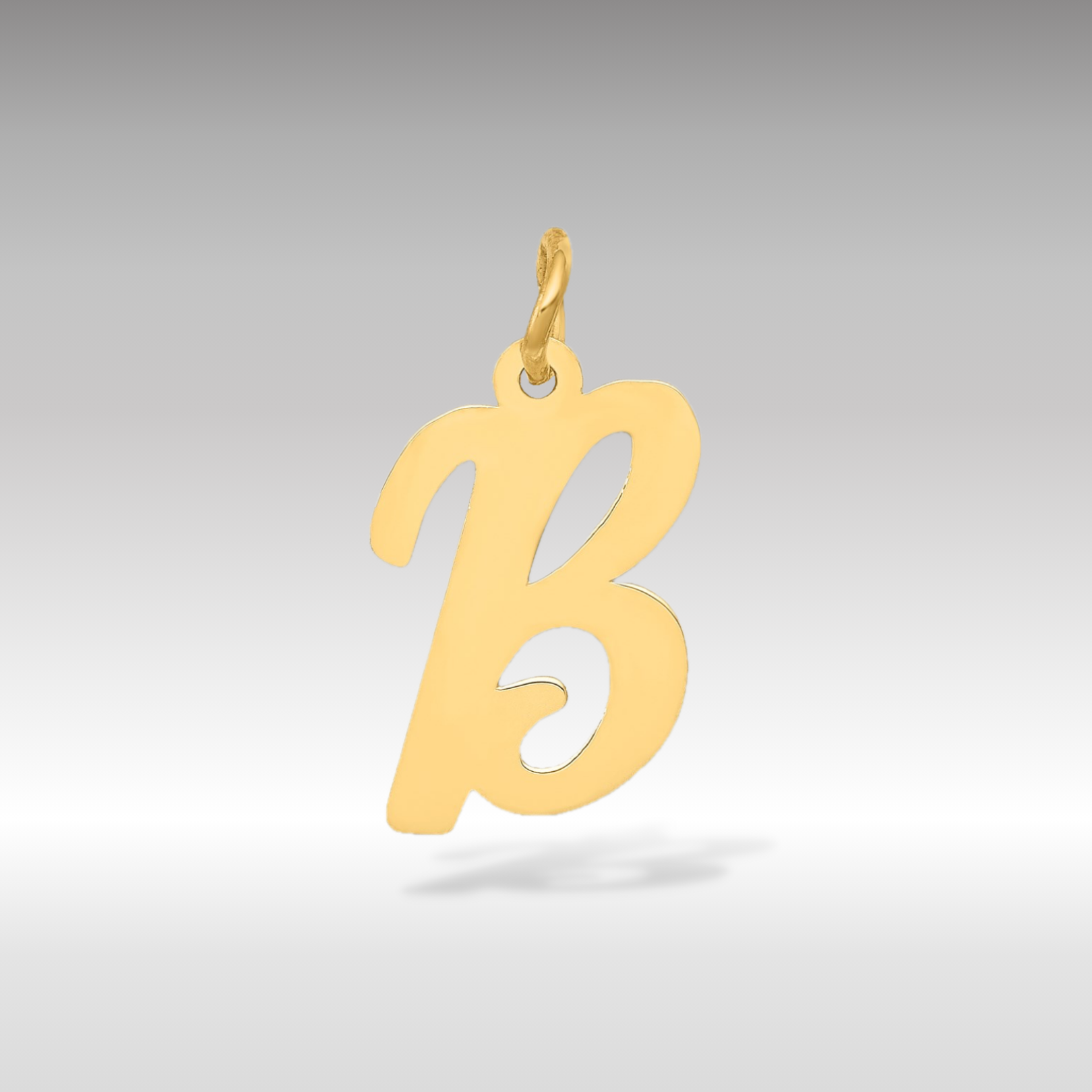 14K Gold Script Letter "B" Initial Pendant - Charlie & Co. Jewelry