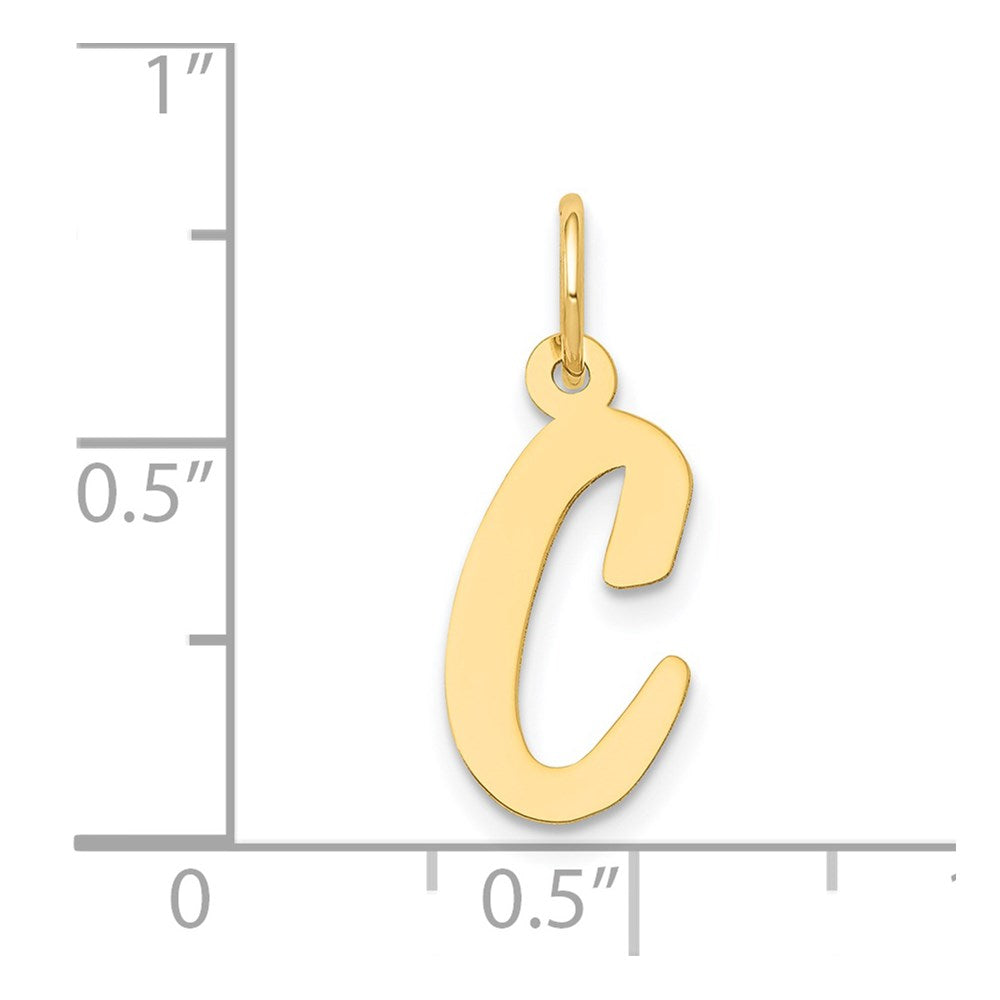 14K Gold Script Letter "C" Initial Pendant - Charlie & Co. Jewelry