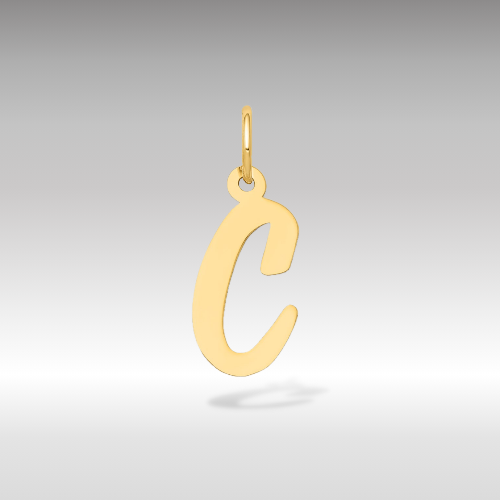 14K Gold Script Letter "C" Initial Pendant - Charlie & Co. Jewelry