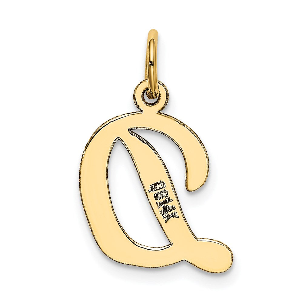 14K Gold Script Letter "D" Initial Pendant - Charlie & Co. Jewelry