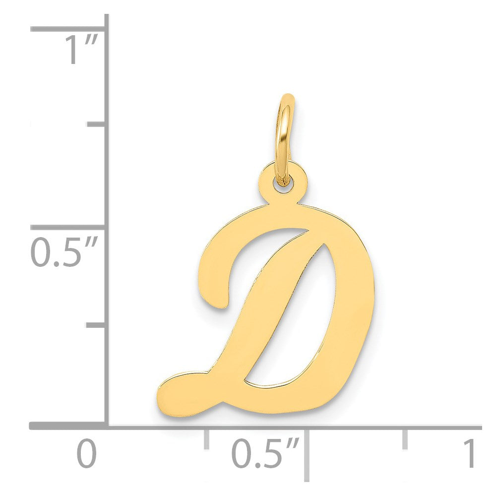 14K Gold Script Letter "D" Initial Pendant - Charlie & Co. Jewelry