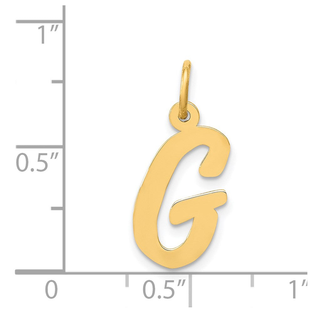 14K Gold Script Letter "G" Initial Pendant - Charlie & Co. Jewelry