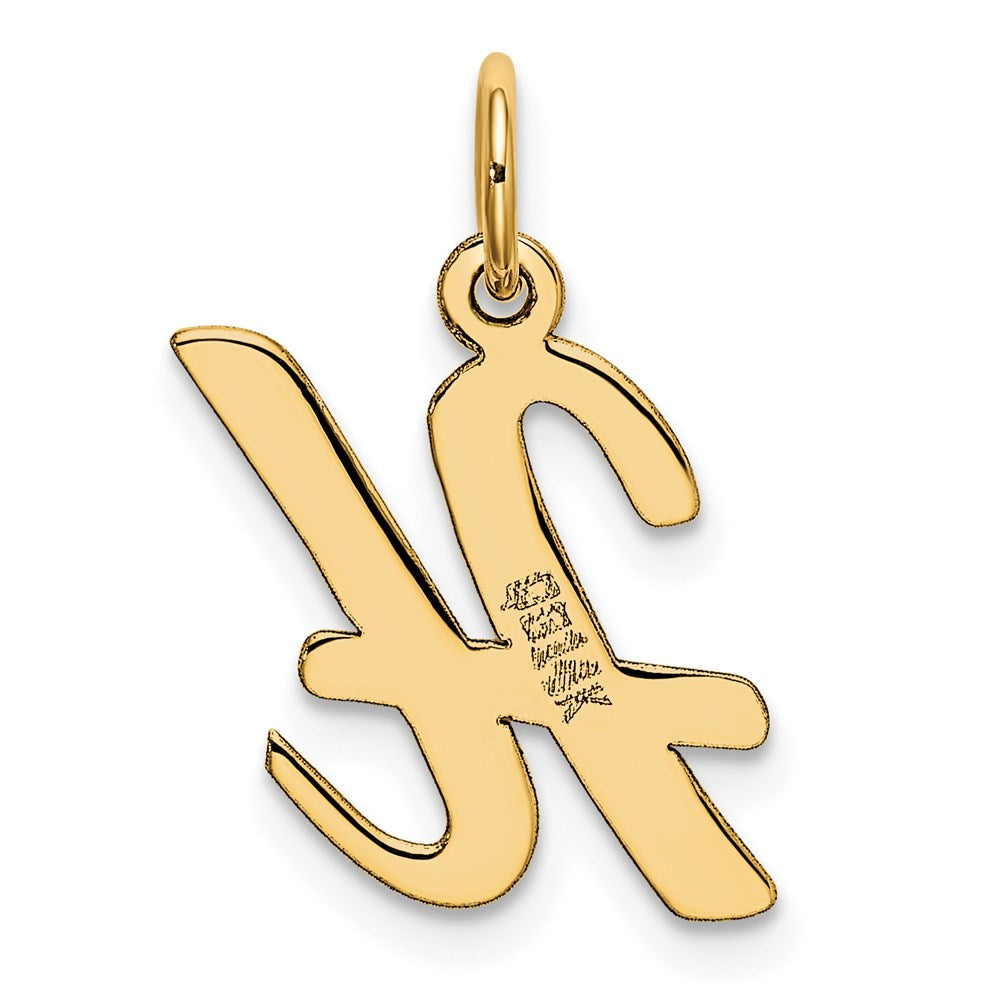 14K Gold Script Letter "H" Initial Pendant - Charlie & Co. Jewelry