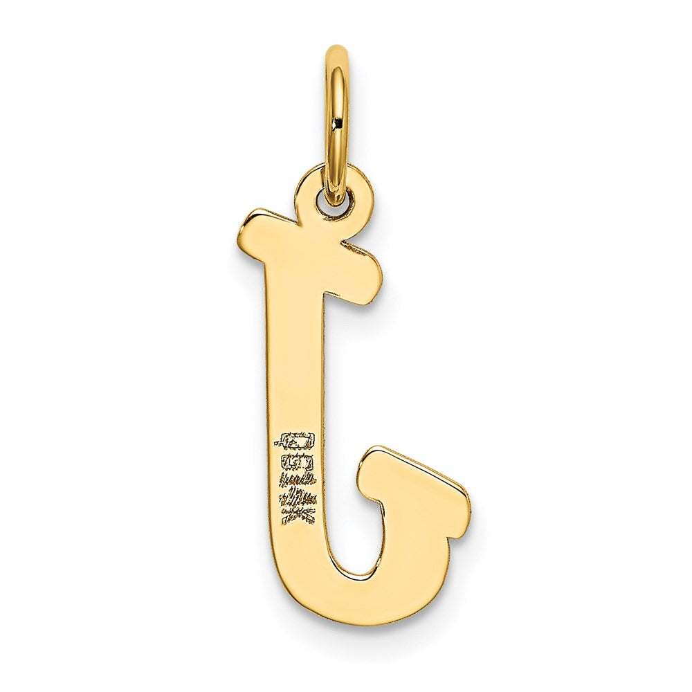 14K Gold Script Letter "J" Initial Pendant - Charlie & Co. Jewelry
