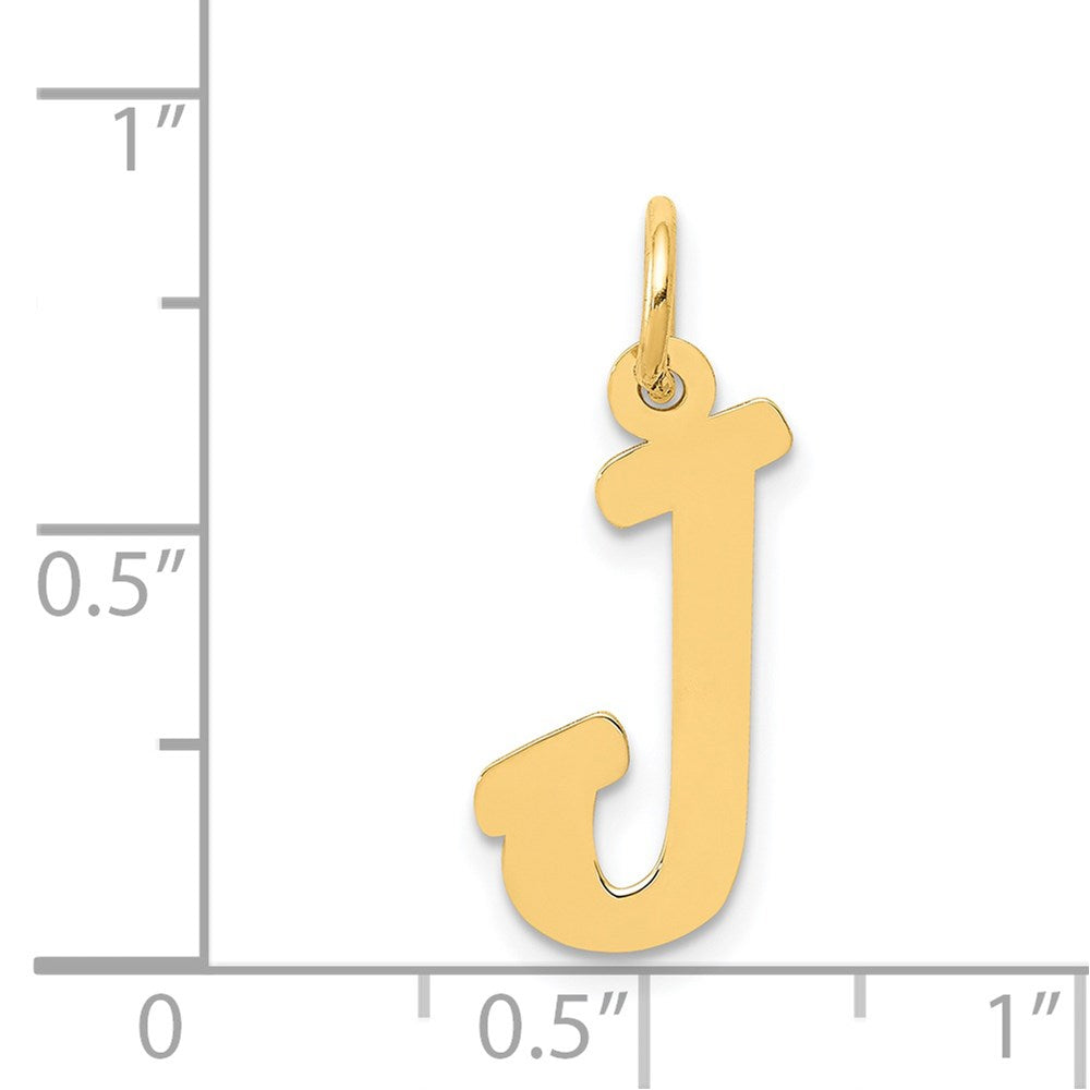 14K Gold Script Letter "J" Initial Pendant - Charlie & Co. Jewelry