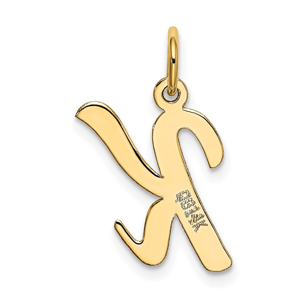 14K Gold Script Letter "K" Initial Pendant - Charlie & Co. Jewelry
