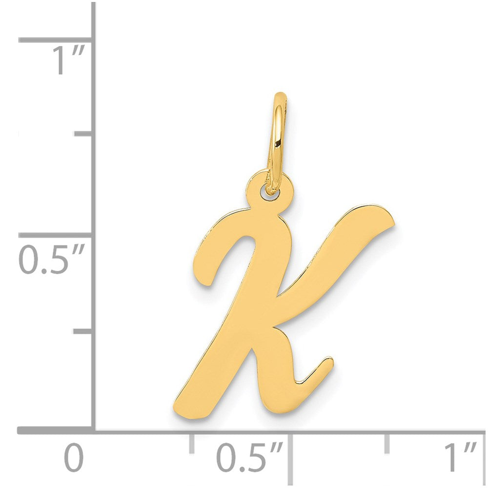 14K Gold Script Letter "K" Initial Pendant - Charlie & Co. Jewelry