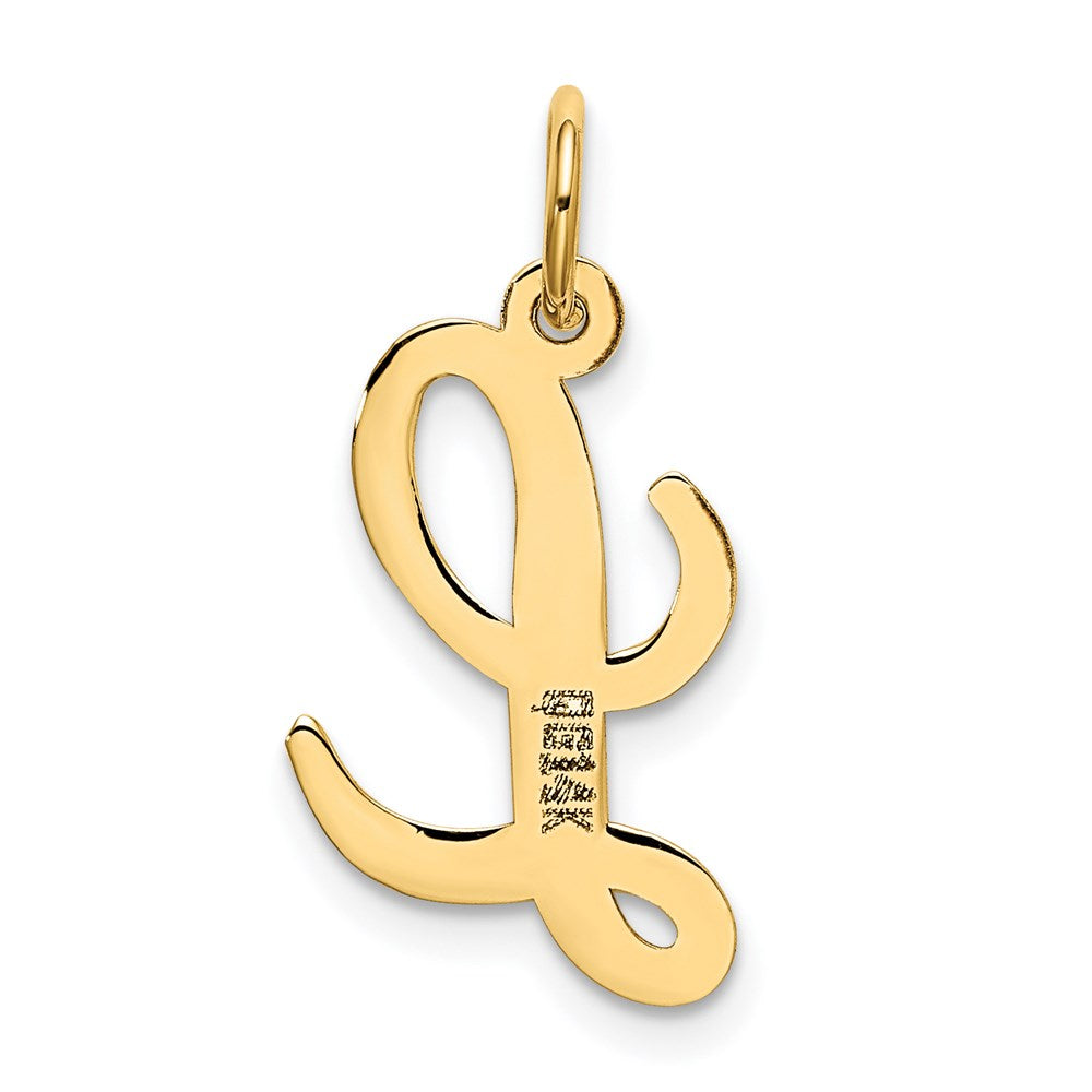 14K Gold Script Letter "L" Initial Pendant - Charlie & Co. Jewelry