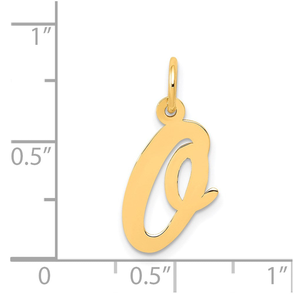 14K Gold Script Letter "O" Initial Pendant - Charlie & Co. Jewelry