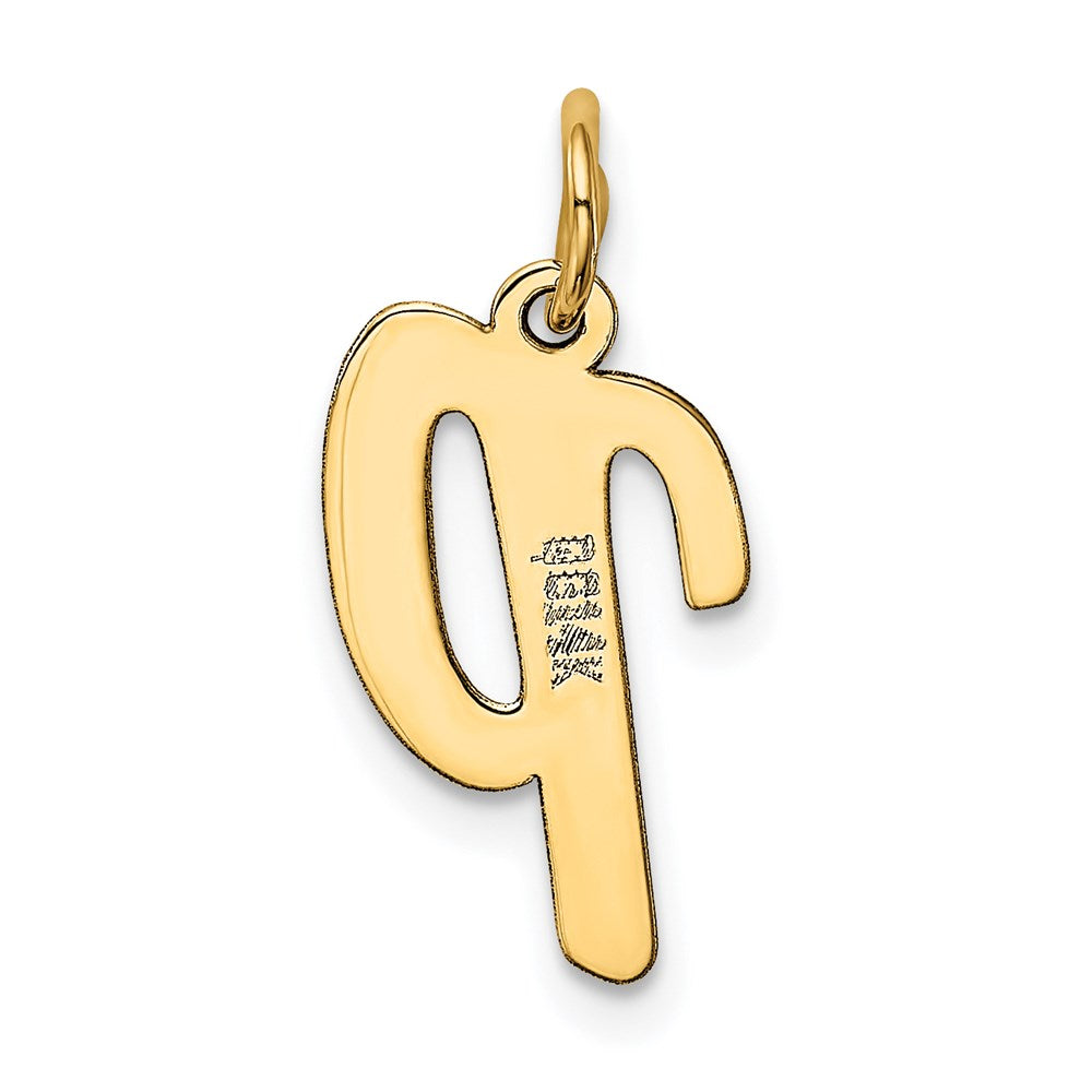 14K Gold Script Letter "P" Initial Pendant - Charlie & Co. Jewelry