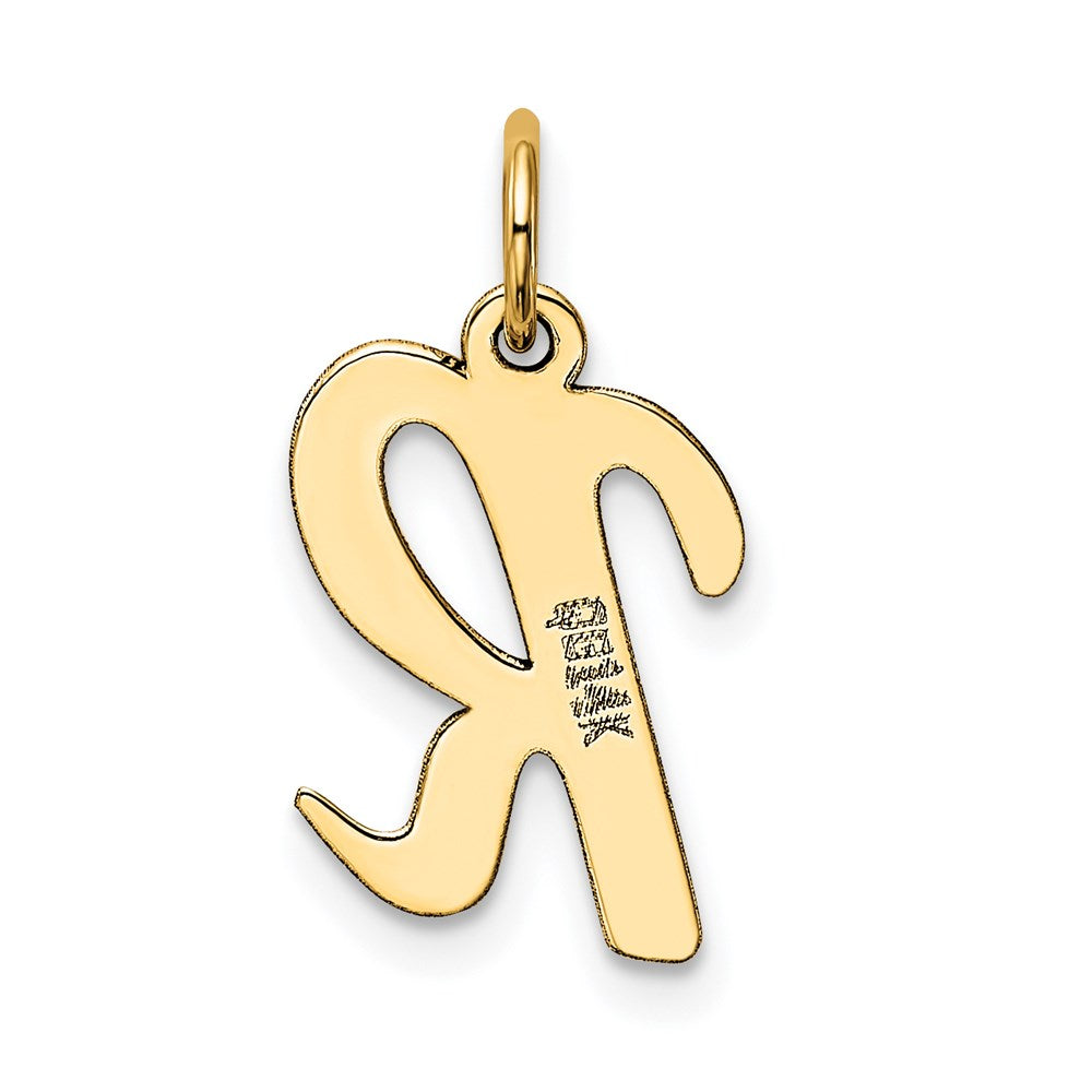 14K Gold Script Letter "R" Initial Pendant - Charlie & Co. Jewelry