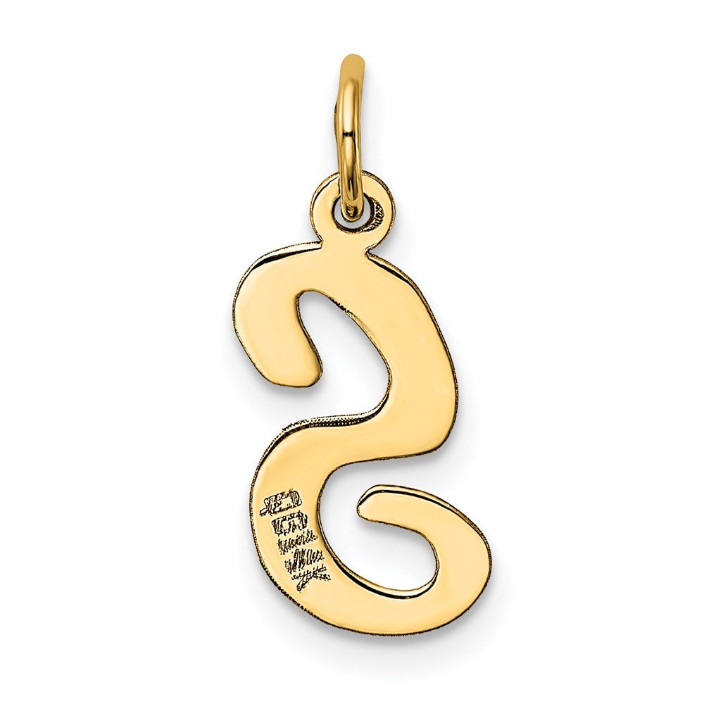 14K Gold Script Letter "S" Initial Pendant - Charlie & Co. Jewelry