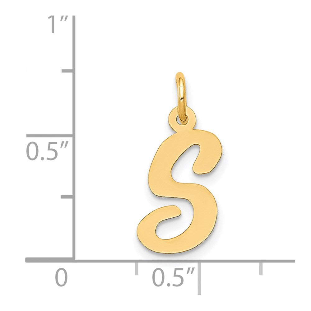 14K Gold Script Letter "S" Initial Pendant - Charlie & Co. Jewelry