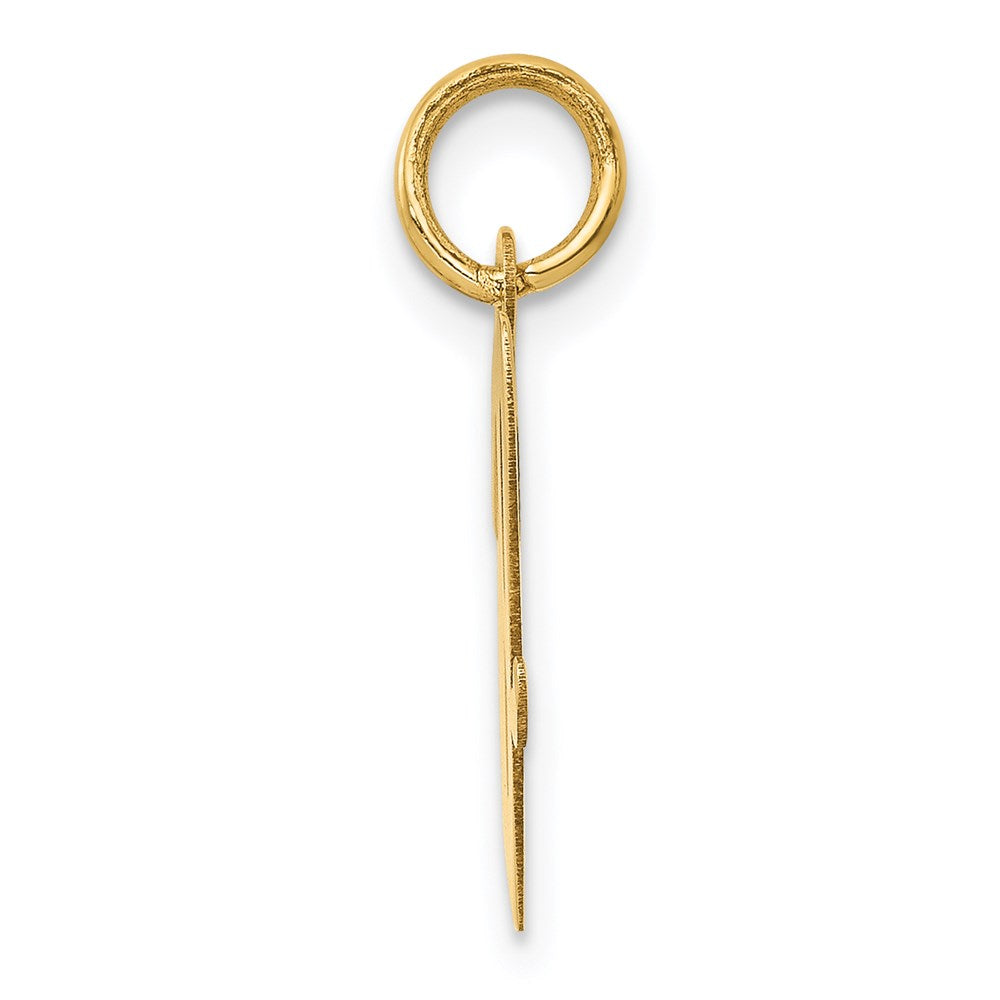 14K Gold Script Letter "V" Initial Pendant - Charlie & Co. Jewelry