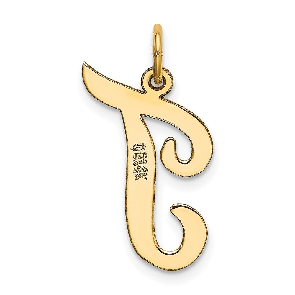 Charlie & Co Jewelry | 14k Large Script Letter T Initial Charm - Model YC662T