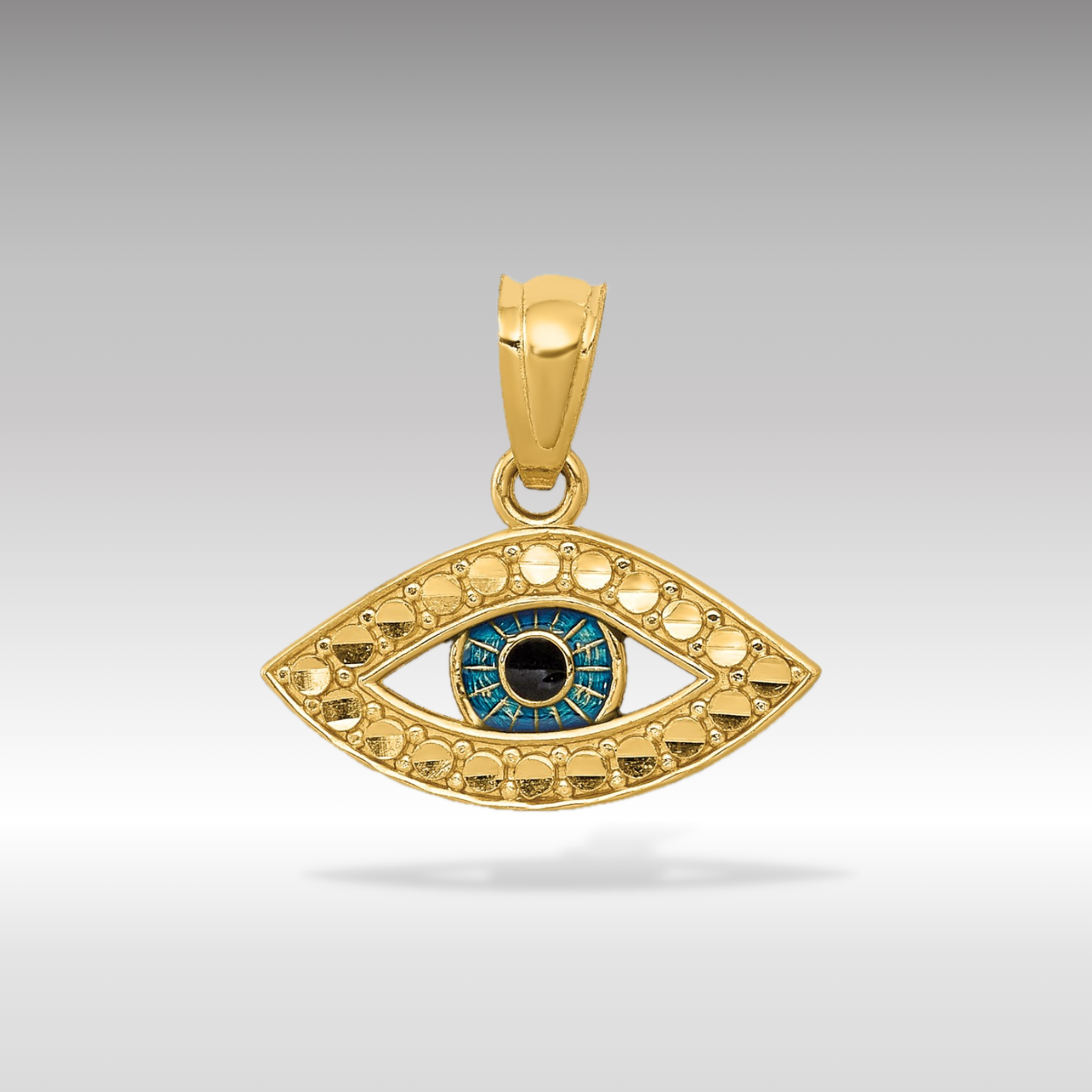 14K Gold Enameled Evil Eye Charm - Charlie & Co. Jewelry