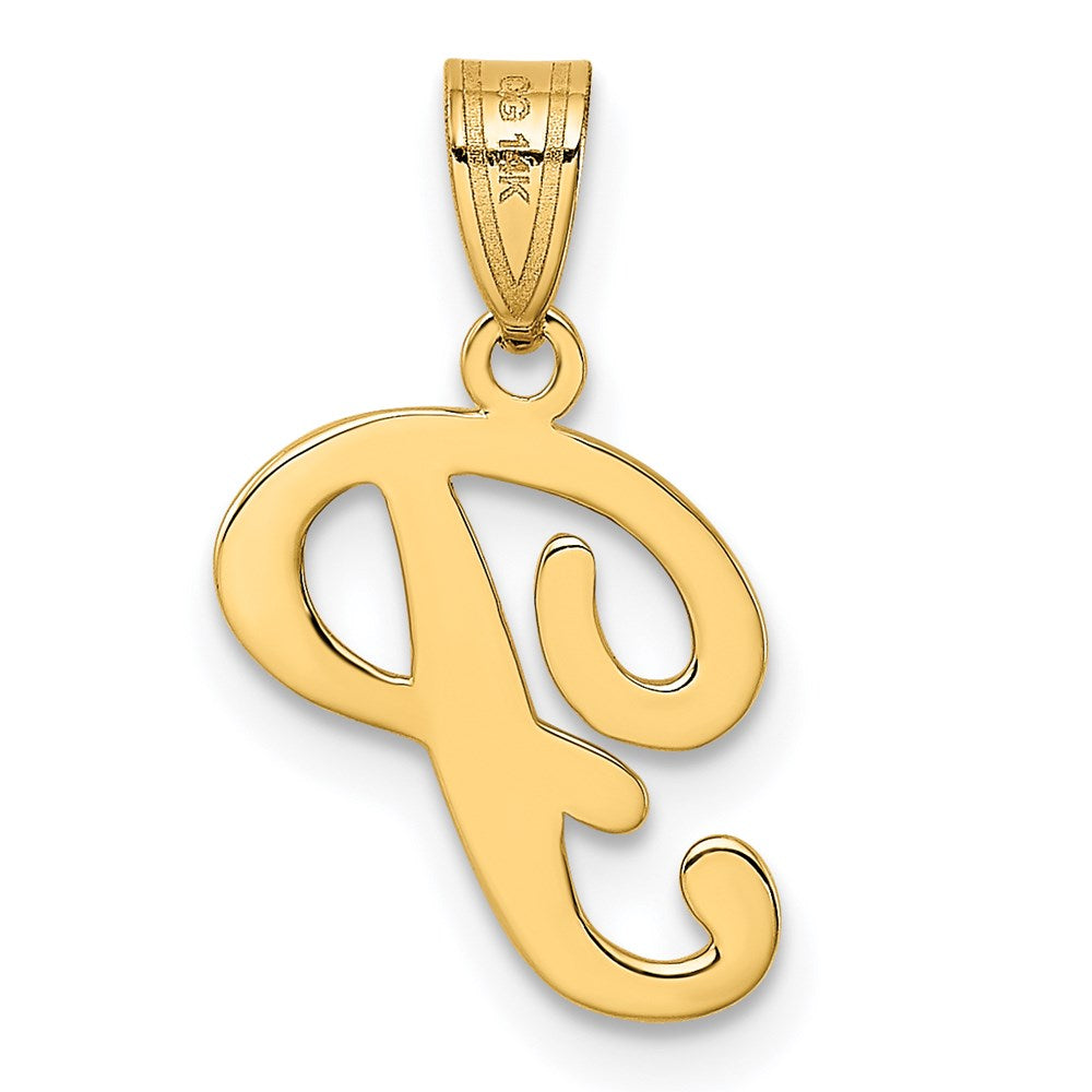 Charlie & Co Jewelry | 14ky Script Letter P Initial Pendant - Model YC993P