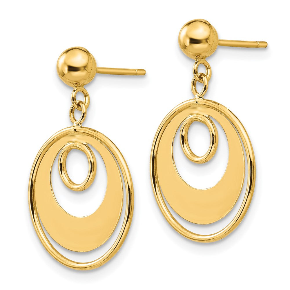 Gold Elegant Fancy Circle Post Earrings - Model YE1423 - Charlie & Co. Jewelry