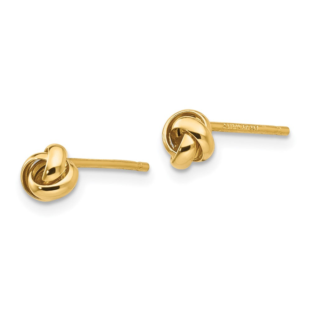 Gold Polished Knot Post Earrings - Model YE1639 - Charlie & Co. Jewelry