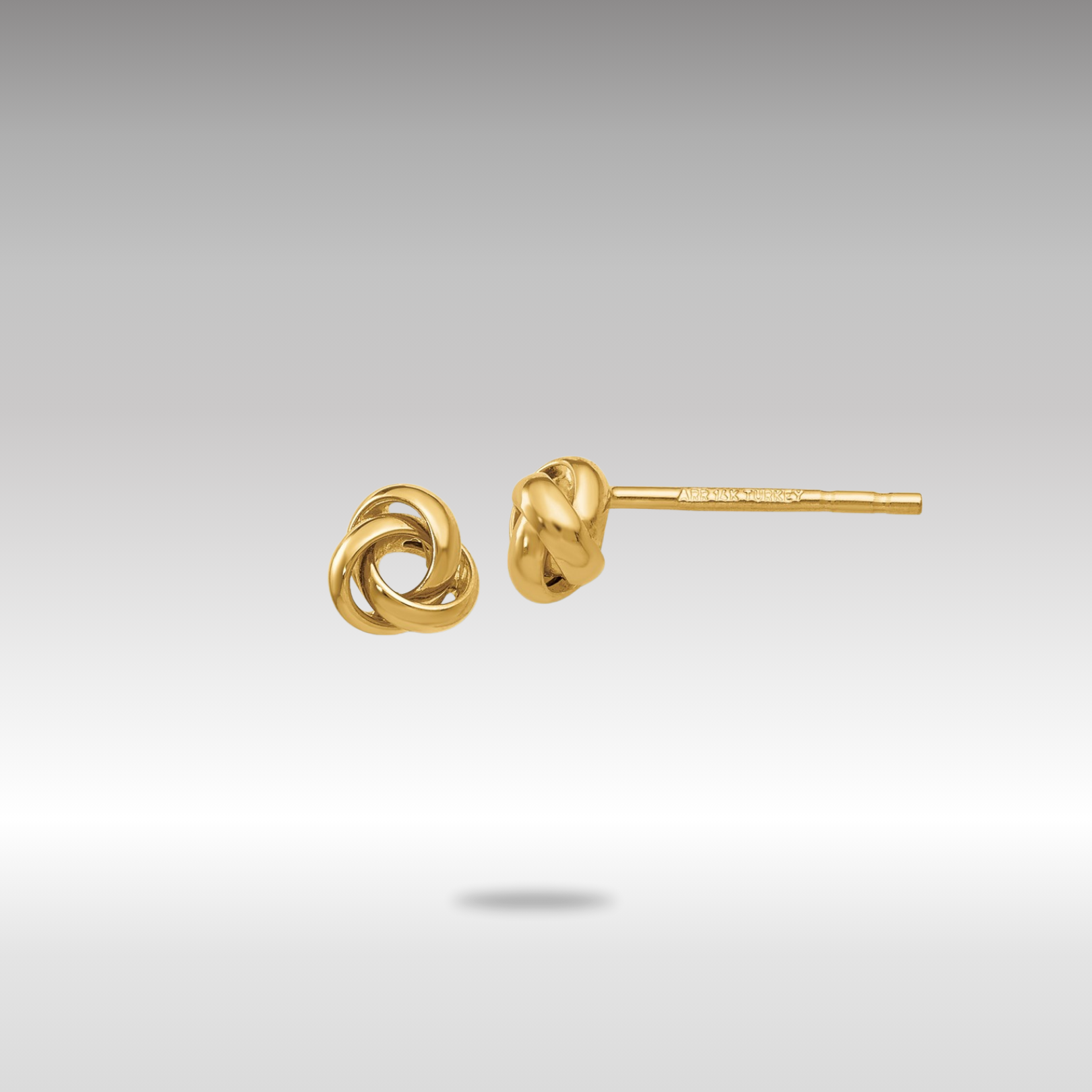 Gold Polished Knot Post Earrings - Model YE1639 - Charlie & Co. Jewelry