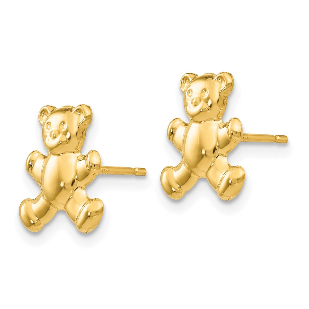 14K Gold Teddy Bear Post Earrings - Charlie & Co. Jewelry