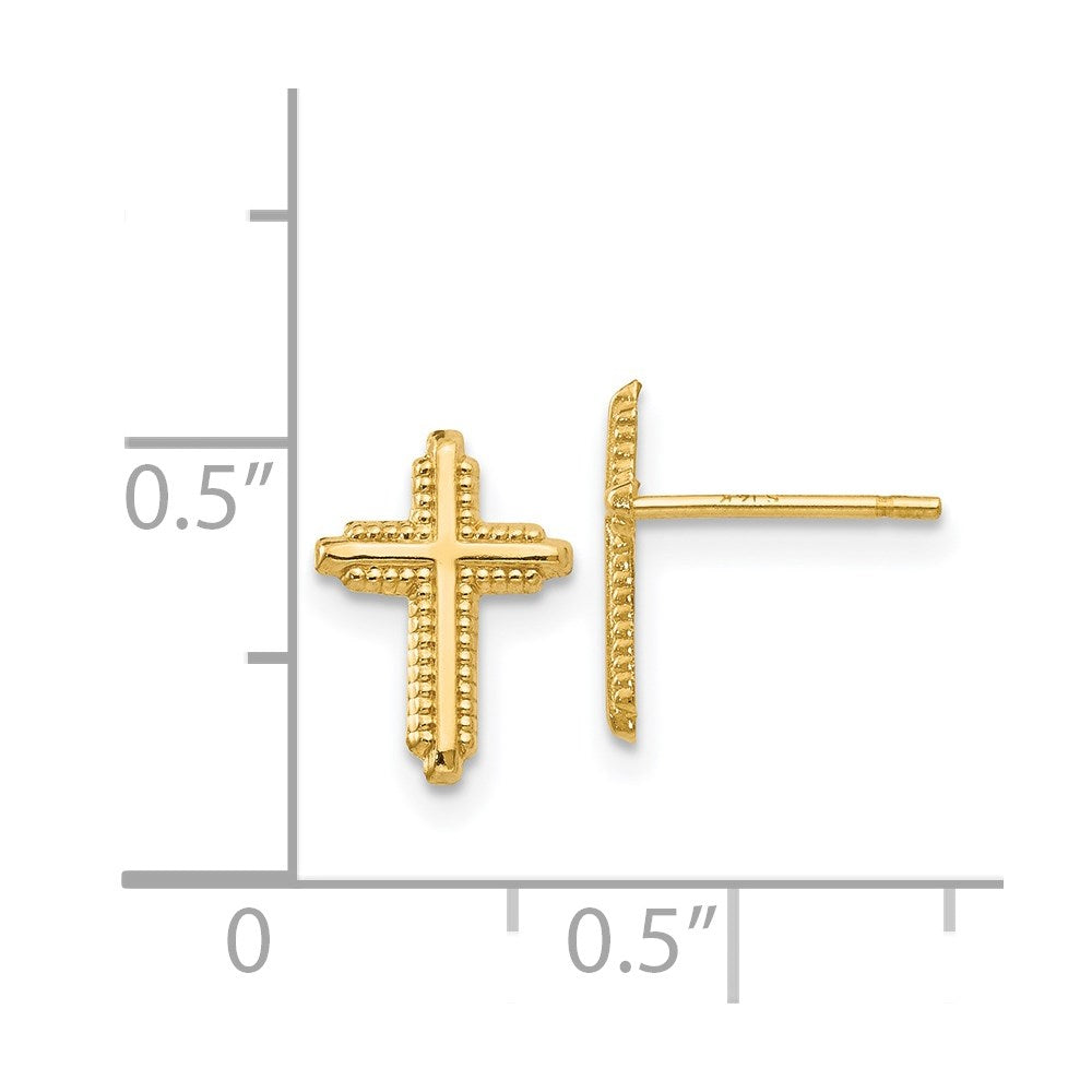 Gold Polished Cross Post Earrings - Model YE1675 - Charlie & Co. Jewelry