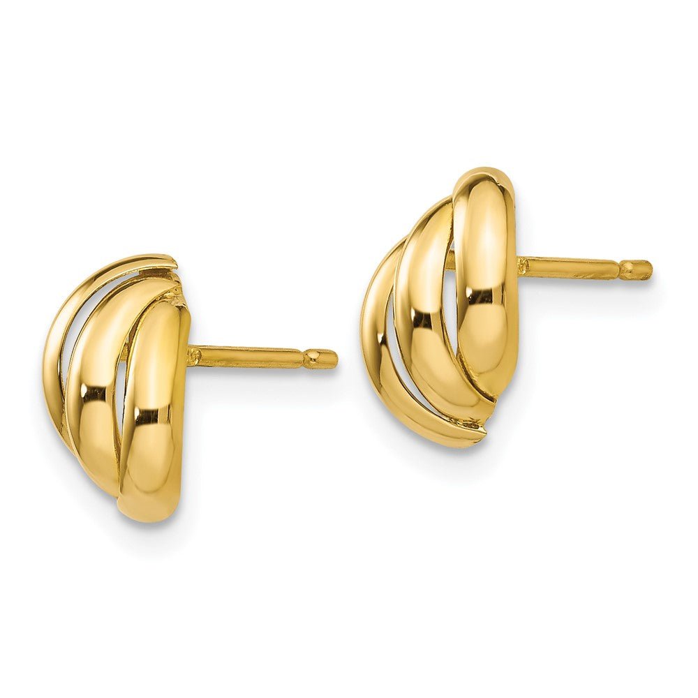 Gold Polished Fancy Post Earrings - Model YE1716 - Charlie & Co. Jewelry