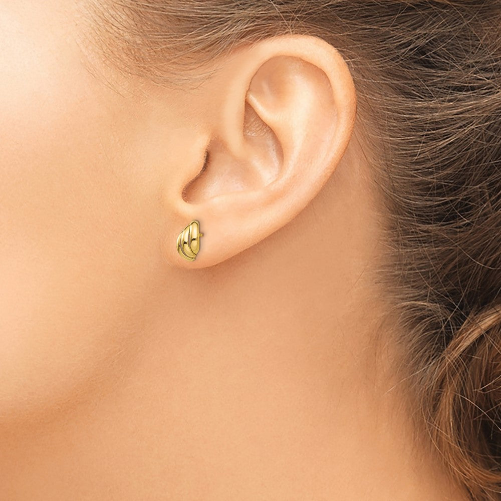 Gold Polished Fancy Post Earrings - Model YE1716 - Charlie & Co. Jewelry