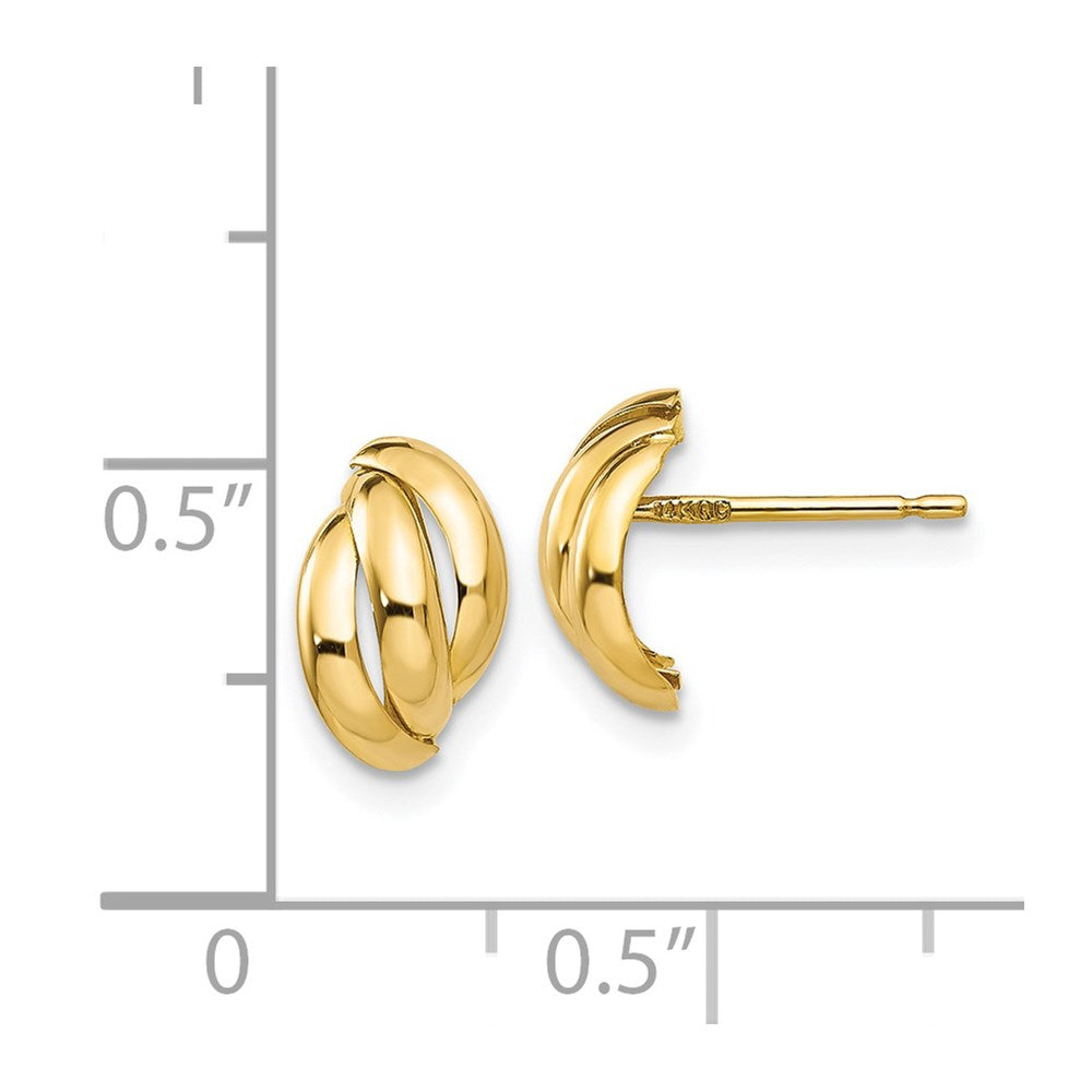 Gold Polished Fancy Post Earrings - Model YE1716 - Charlie & Co. Jewelry