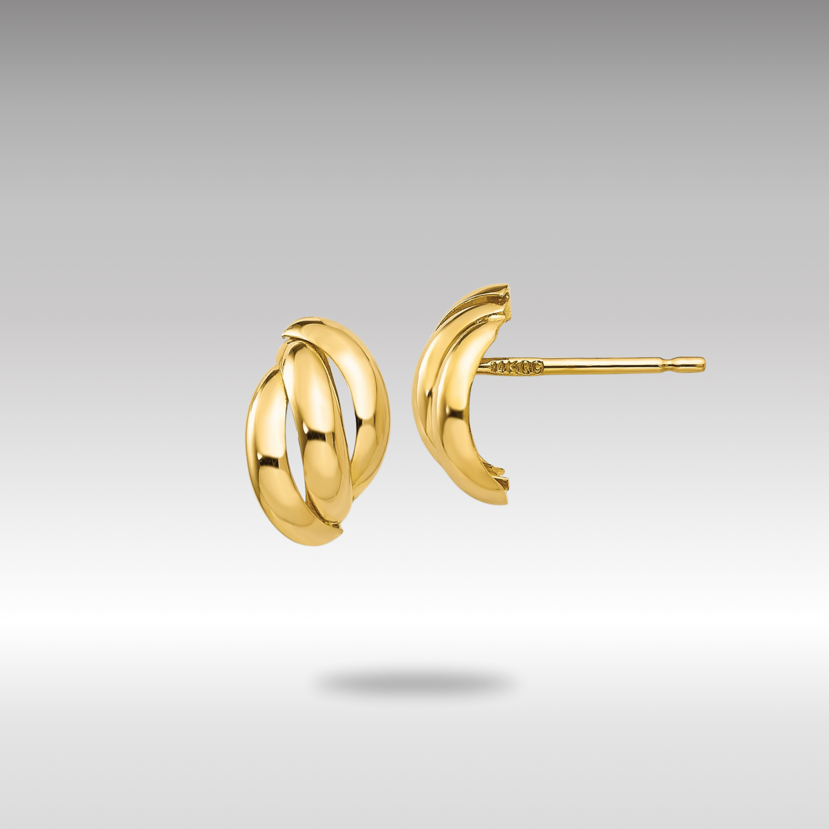 Gold Polished Fancy Post Earrings - Model YE1716 - Charlie & Co. Jewelry