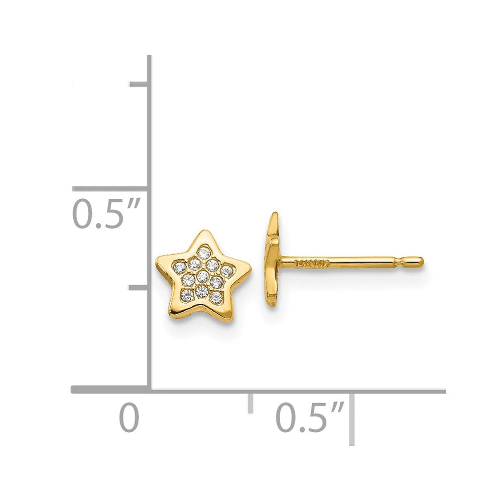 Gold Polished CZ Star Post Earrings - Model YE1747 - Charlie & Co. Jewelry