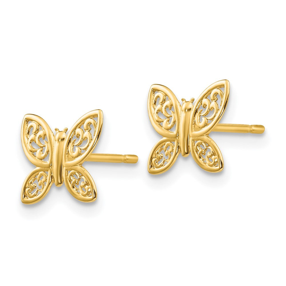 Gold Polished Butterfly Post Earrings - Model YE1754 - Charlie & Co. Jewelry