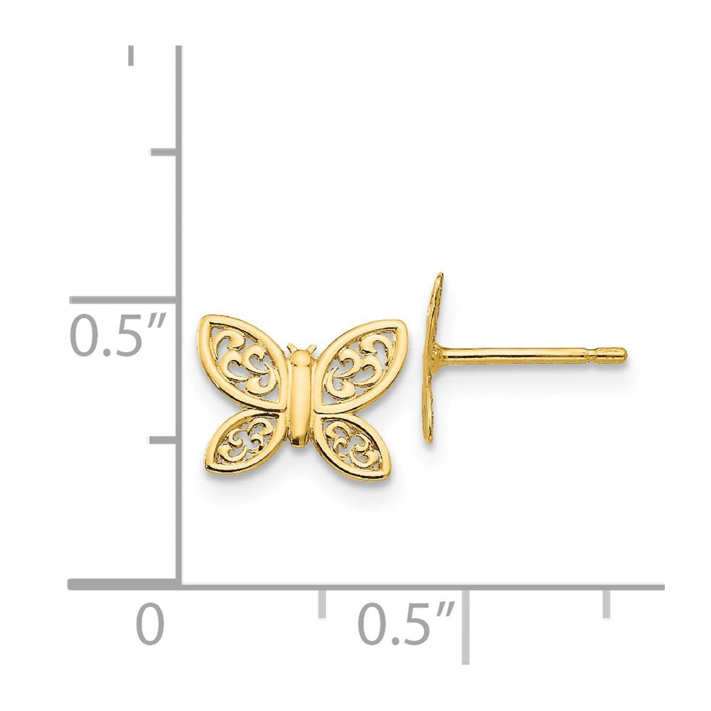 Gold Polished Butterfly Post Earrings - Model YE1754 - Charlie & Co. Jewelry