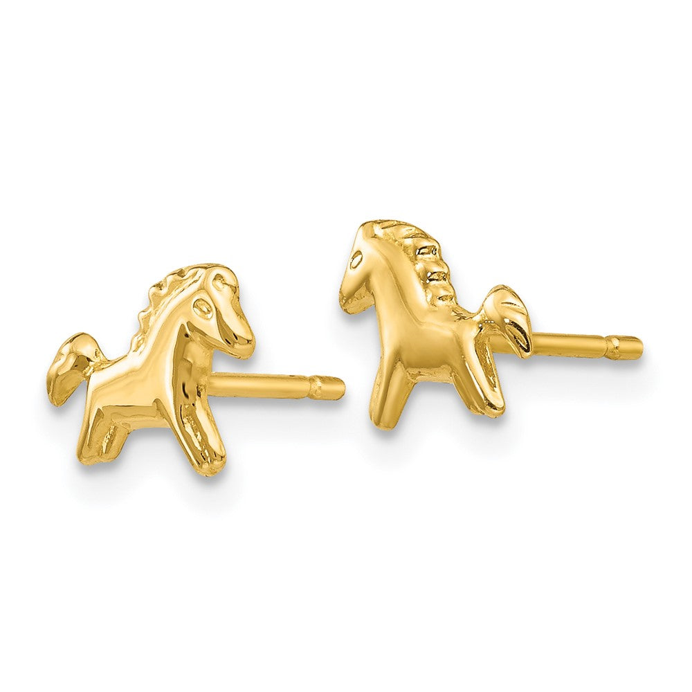 Gold Polished Horse Post Earrings - Model YE1760 - Charlie & Co. Jewelry